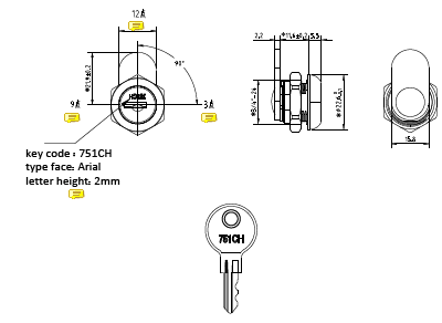 Cam Lock: For 7/16 in Material Thick, 3/4 in Mounting Hole Dia., 7/16 in Latching Distance, Series 651 ,  CCL651