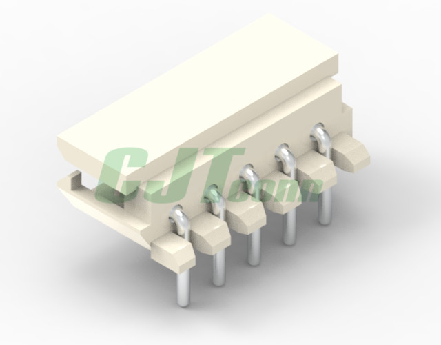 2.50mm(.098in)Pitch,Header,DIP,Right-Angle,Round Pin,2 Circuits,Natural(Ivory)